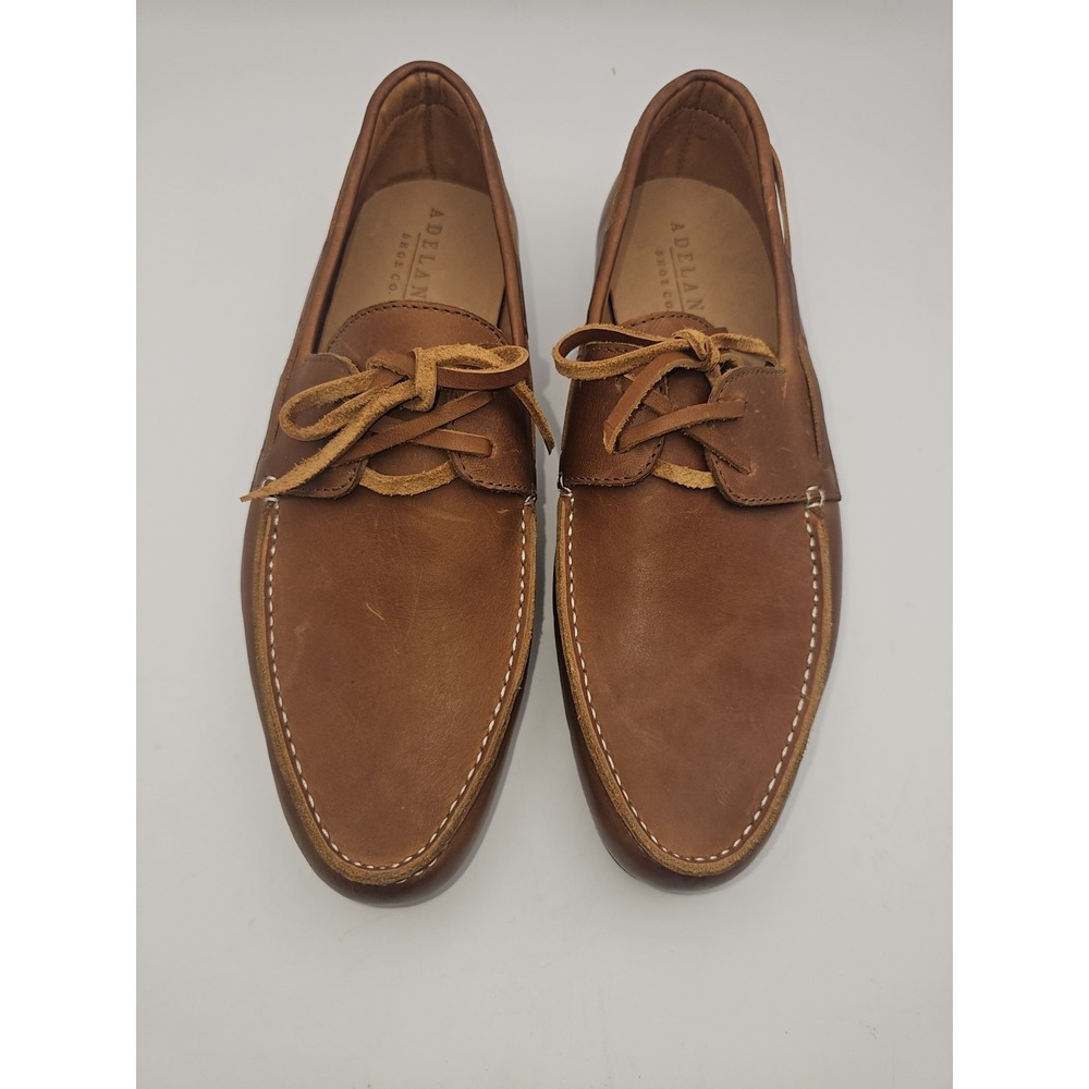 Adelante Shoe Co. Men's The Náutico Leather Boat Shoes Caramel 8 D
